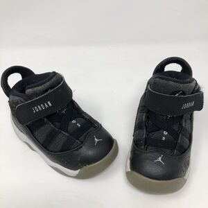 Nike Air Jordan Baby Black Gray Toddler Shoes Size 5C 323420-021 Hook N Loop